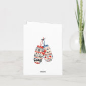 居心地の良いニットのクリスマスウィンターミトン カード (裏面)