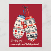 居心地の良いニットのクリスマス シーズンポストカード (正面)