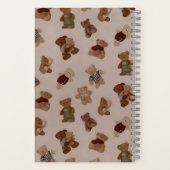 居心地の良いニットテディベアパレードパターン ノートブック (裏面)