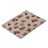 居心地の良いニットテディベアパレードパターン ノートブック (左側)