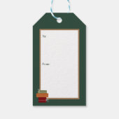 居心地の良いニットハットグリーンのかわいいクリスマスキャット ギフトタグ (裏面)