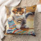 居心地の良いニット仲間の子猫枕 クッション (ブランケット)