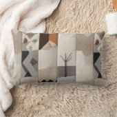 居心地の良いニュートラルパッチワーク ランバークッション (ブランケット)