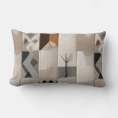 居心地の良いニュートラルパッチワーク ランバークッション (正面)