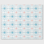 居心地の良いハイゲスカンジナビアのクリスマスティーポットパターン ラッピングペーパー (フラット)