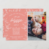 居心地の良いハイゲモダンスカンジナビアのコーラルピンクの写真 シーズンカード (正面/裏面)