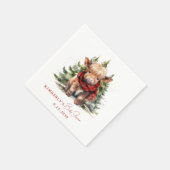 居心地の良いハイランドカウファーム動物の冬のベビーシャワー スタンダードカクテルナプキン (角)