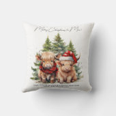 居心地の良いハイランドカウファーム動物メリークリスマス クッション (裏面)