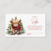 居心地の良いハイランド牛の冬の赤ちゃんシャワーおむつラッフル エンクロージャーカード (正面)