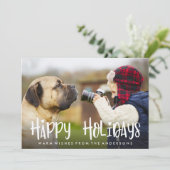 居心地の良いハッピーホリデーズクリスマスフォトカード シーズンカード (スタンド正面)
