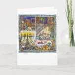 居心地の良いハヌカー（ユダヤ教の祭り） – グリーティングカード シーズンカード<br><div class="desc">有名なアーティストのマリア・レオナードによるこのカードでラッカの価値魅力的のあるハヌカー（ユダヤ教の祭り）の暖かさを誰かに送りなさい。</div>