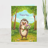 居心地の良いハリネズミとワイルドフラワーフォレスト カード (正面)