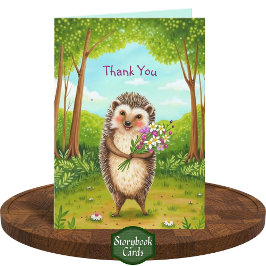 居心地の良いハリネズミとワイルドフラワーフォレスト カード