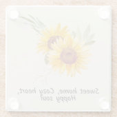 居心地の良いハートひまわりコースター ガラスコースター (裏面)