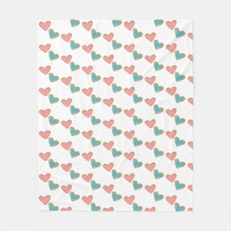 居心地の良いハート毛布パターン（の模様が）ある布 フリースブランケット