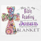 居心地の良いバイブル読ズ フリースブランケット (正面(横))