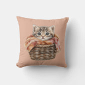 居心地の良いバスケットキャットピロー – Cinnamon Edition クッション (正面)