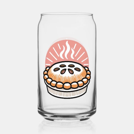 居心地の良いパイイラストレーション：暖かいパイ暖かい瞬間 ガラス缶 (正面)