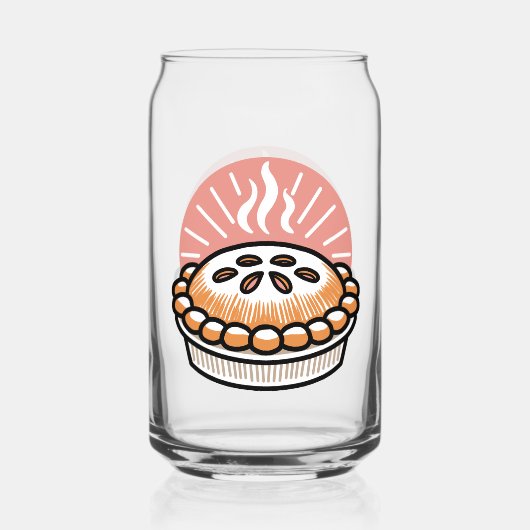 居心地の良いパイイラストレーション：暖かいパイ暖かい瞬間 ガラス缶 (裏面)