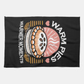 居心地の良いパイイラストレーション：暖かいパイ暖かい瞬間 キッチンタオル (横)