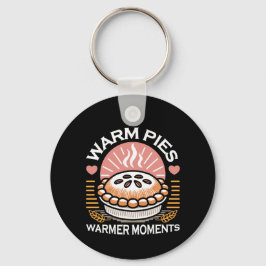 居心地の良いパイイラストレーション：暖かいパイ暖かい瞬間 キーホルダー