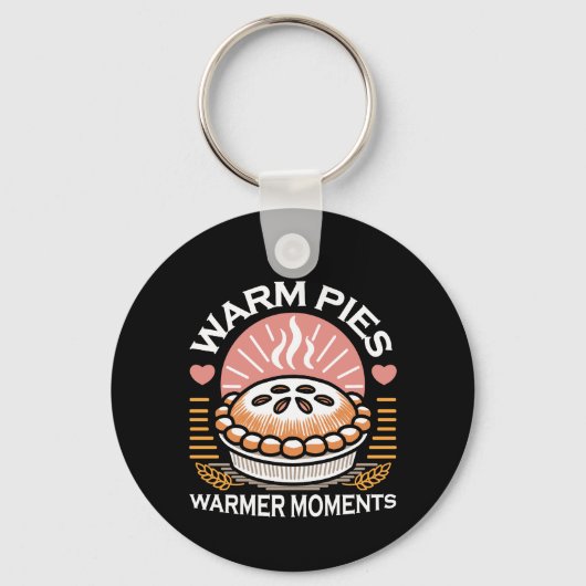 居心地の良いパイイラストレーション：暖かいパイ暖かい瞬間 キーホルダー (正面)