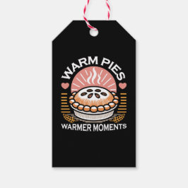 居心地の良いパイイラストレーション：暖かいパイ暖かい瞬間 ギフトタグ
