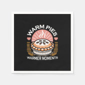 居心地の良いパイイラストレーション：暖かいパイ暖かい瞬間 スタンダードカクテルナプキン (正面)