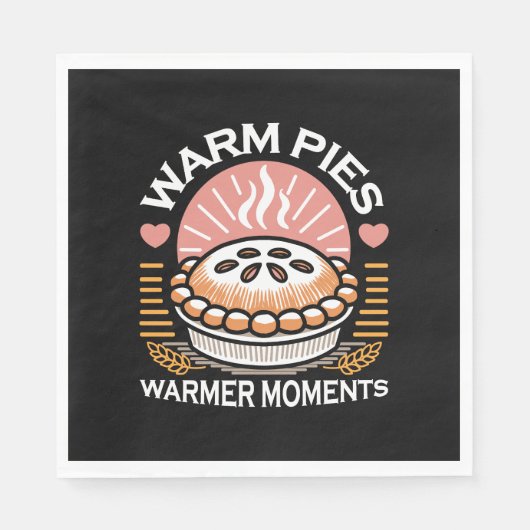 居心地の良いパイイラストレーション：暖かいパイ暖かい瞬間 スタンダードランチョンナプキン (正面)