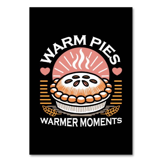 居心地の良いパイイラストレーション:暖かいパイ暖かい瞬間 テーブルナンバー (正面)