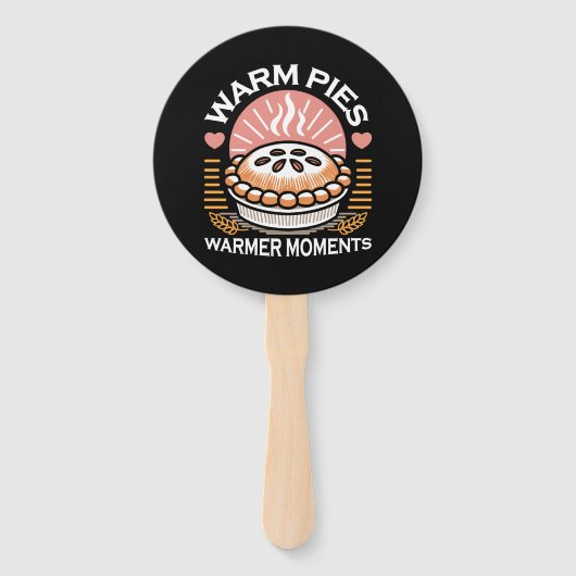 居心地の良いパイイラストレーション：暖かいパイ暖かい瞬間 ハンドファン (正面)