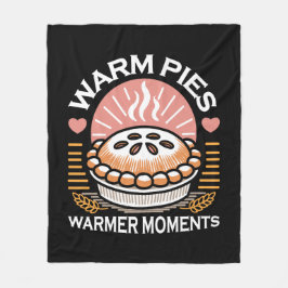 居心地の良いパイイラストレーション：暖かいパイ暖かい瞬間 フリースブランケット