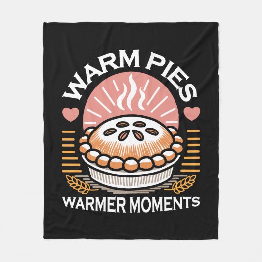 居心地の良いパイイラストレーション：暖かいパイ暖かい瞬間 フリースブランケット (正面)