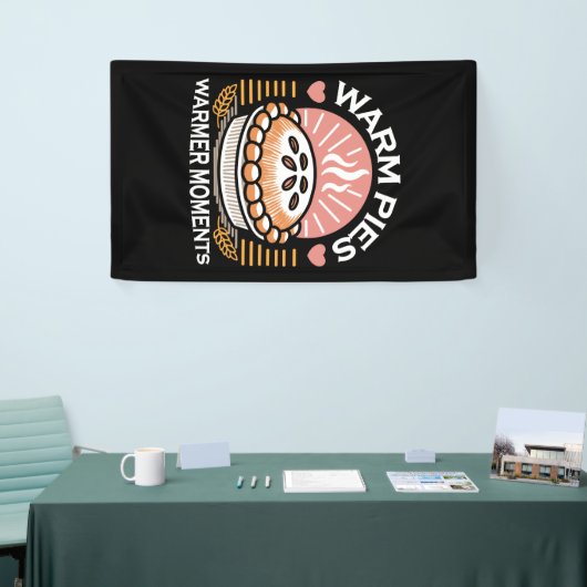 居心地の良いパイイラストレーション:暖かいパイ暖かい瞬間 横断幕 (トレードショー)