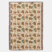 居心地の良いパーソナライズされたネームハロウィーン秋 スローブランケット (正面縦)