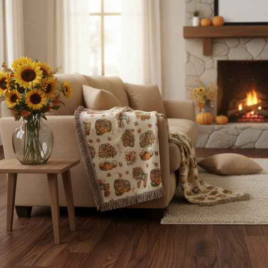 居心地の良いパーソナライズされたネームハロウィーン秋 スローブランケット