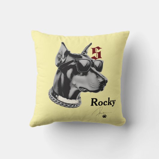 居心地の良いパーソナライズされた前足の犬の枕 クッション (裏面)