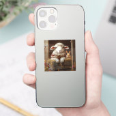 居心地の良いヒツジとウサギと納屋で花を咲かせる シール (スマートフォン)
