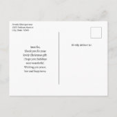 居心地の良いビクトリアン暖炉クリスマスサンキュー ポストカード (裏面)