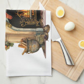 居心地の良いビクトリアン暖炉クリスマス キッチンタオル (四つ折り)