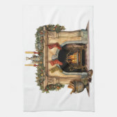 居心地の良いビクトリアン暖炉クリスマス キッチンタオル (縦)