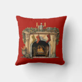 居心地の良いビクトリアン暖炉クリスマス クッション (裏面)