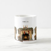 居心地の良いビクトリアン暖炉クリスマス コーヒーマグカップ (中央)