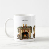居心地の良いビクトリアン暖炉クリスマス コーヒーマグカップ (左)