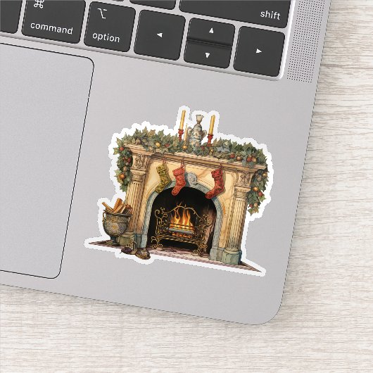居心地の良いビクトリアン暖炉クリスマス シール (詳細)
