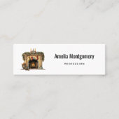 居心地の良いビクトリアン暖炉クリスマス スキニー名刺 (正面)