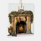 居心地の良いビクトリアン暖炉クリスマス セラミックオーナメント (右)