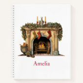 居心地の良いビクトリアン暖炉クリスマス ノートブック (正面)