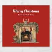 居心地の良いビクトリアン暖炉クリスマス ビールラベル (シングルラベル)