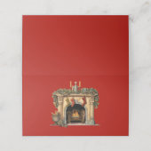 居心地の良いビクトリアン暖炉クリスマス プレイスカード (外部開封)